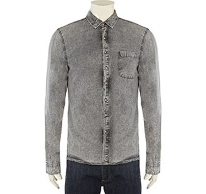 Solid Grey Denim Look Shirt, TK Maxx, £19.99