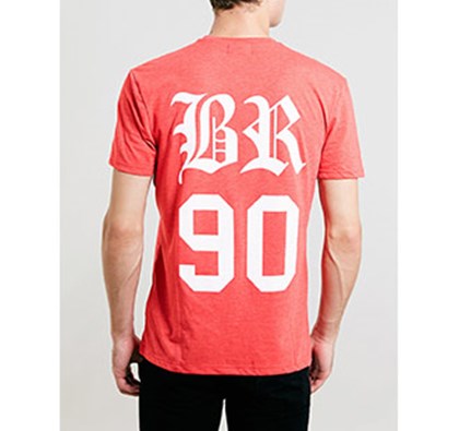 Red BR90 Front & Back T-Shirt, Topman, £16