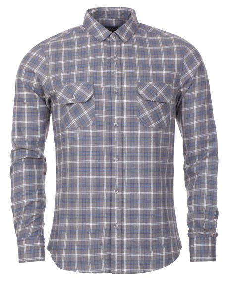 Twisted Soul Mens Grey Lumberjack Check Shirt 1699