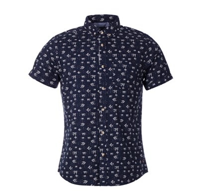 Blue Inc - Heritage Navy Bird Print Short Sleeve Shirt