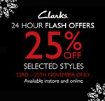 24 Hour Flash Offers now on at Clarks