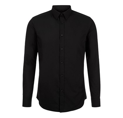 Men's Black Long Sleeve Basic Shirt