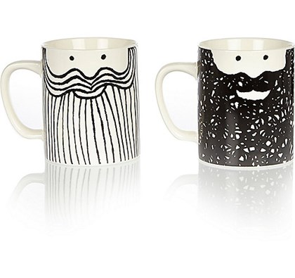 White Bernard & Samuel beard mugs
