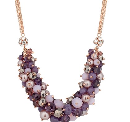 Jon Richard Purple pearl and bead necklace