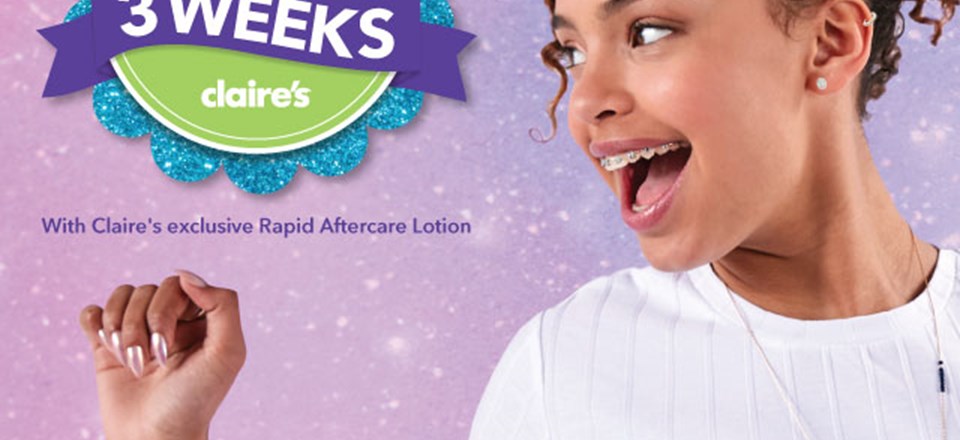 Claire's exclusive Rapid Aftercare Lotion!