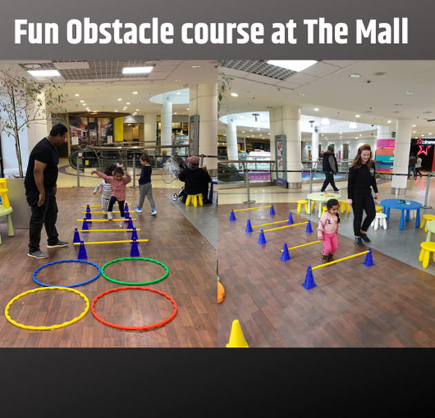 Obstacle course at the Mall post event.png