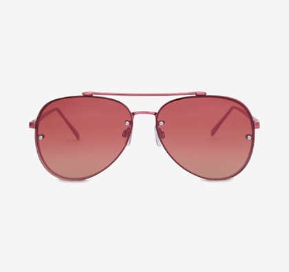 Rose Gold Tone Aviator Style Sunglasses