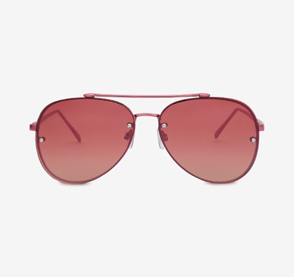 Rose Gold Tone Aviator Style Sunglasses