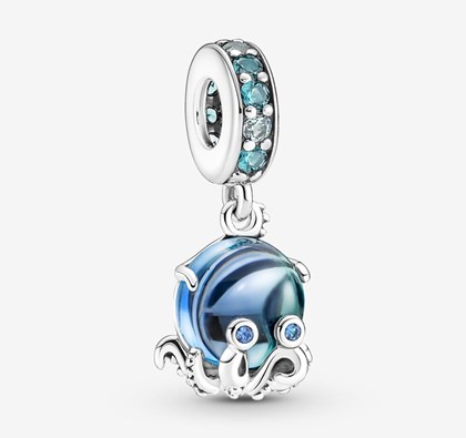 Murano Glass Cute Octopus Dangle Charm