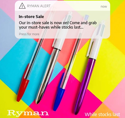 Sale now on at Ryman